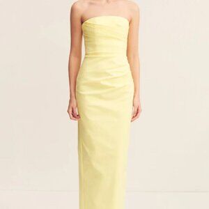 Shoyna Joy Lani Strapless Draped Maxi Dress - Lemonade